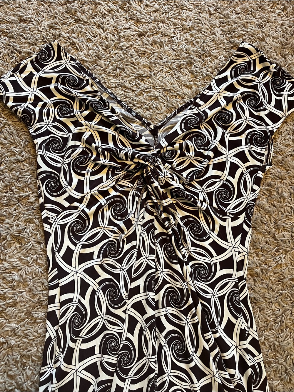 Y2k Knot Front V-Neck Dress